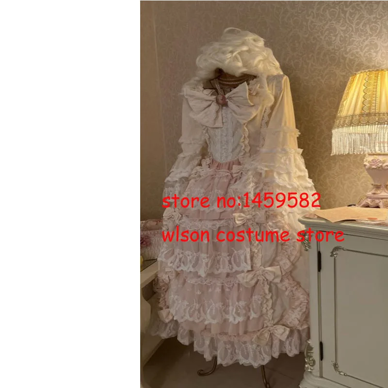 Robe Vintage Médiévale à Manches sulfpour Femme, Tenue Lolita Gothique, Classique, Douce, Mignonne, à Volants, Costume de Cosplay Anime