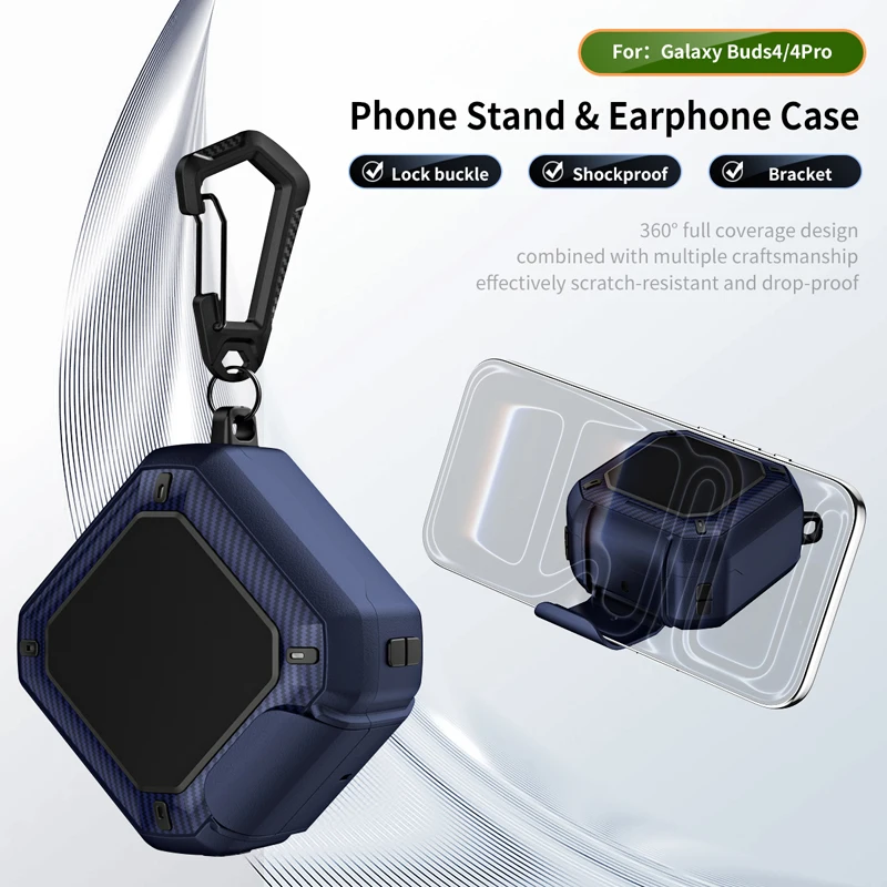 Für Samsung Galaxy Buds 4Pro/ Buds 4 Stoßfeste Hülle mit Sicherheitsverschluss, Schutzhülle für Galaxy 4Pro Generation, Halterungshülle