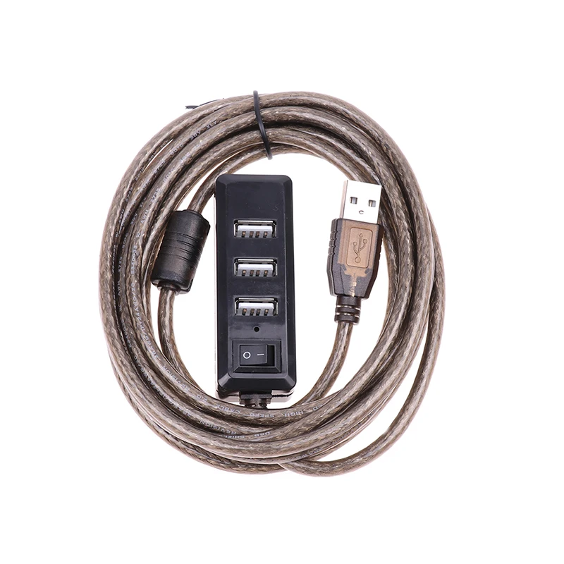 4Ports USB 2.0 HUB Extension Cable Male To Female Active Repeater Wireless Network Card Extension Cord USB Adapter 3M