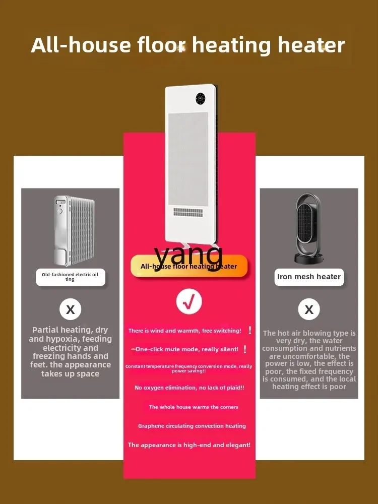 เครื่องทำความร้อนประหยัดพลังงานและประหยัดไฟฟ้าแบบติดผนังสำหรับห้องน้ำและทั้งบ้าน ระบบแปลงความถี่