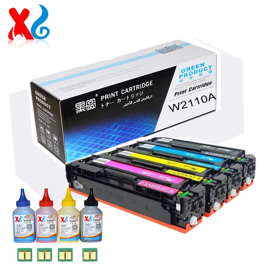 1Set 206A 207A Toner Cartridge and Powder For HP Color LaserJet Pro M255dw M255nw MFP M282nw M283 M283fdw M283fd 1.25k With Chip