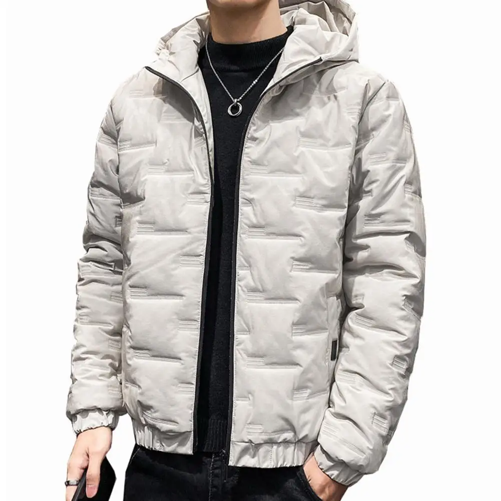 2024 New Men's Winter Jacket Fashion Casual Thickened Down Cotton Warm Parkas Male Lightweight Cold-proof Hooded Coat