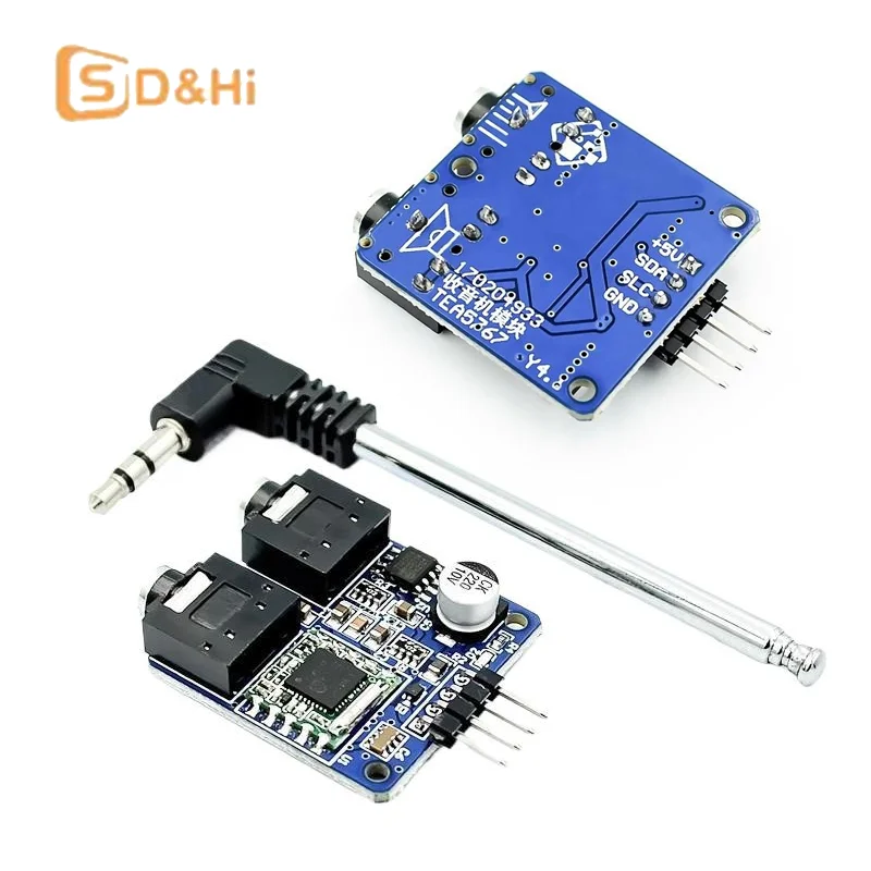 Estação de rádio TEA5767 Módulo de rádio estéreo FM para 76-108MHZ com antena de cabo grátis Módulo de rádio TEA5767