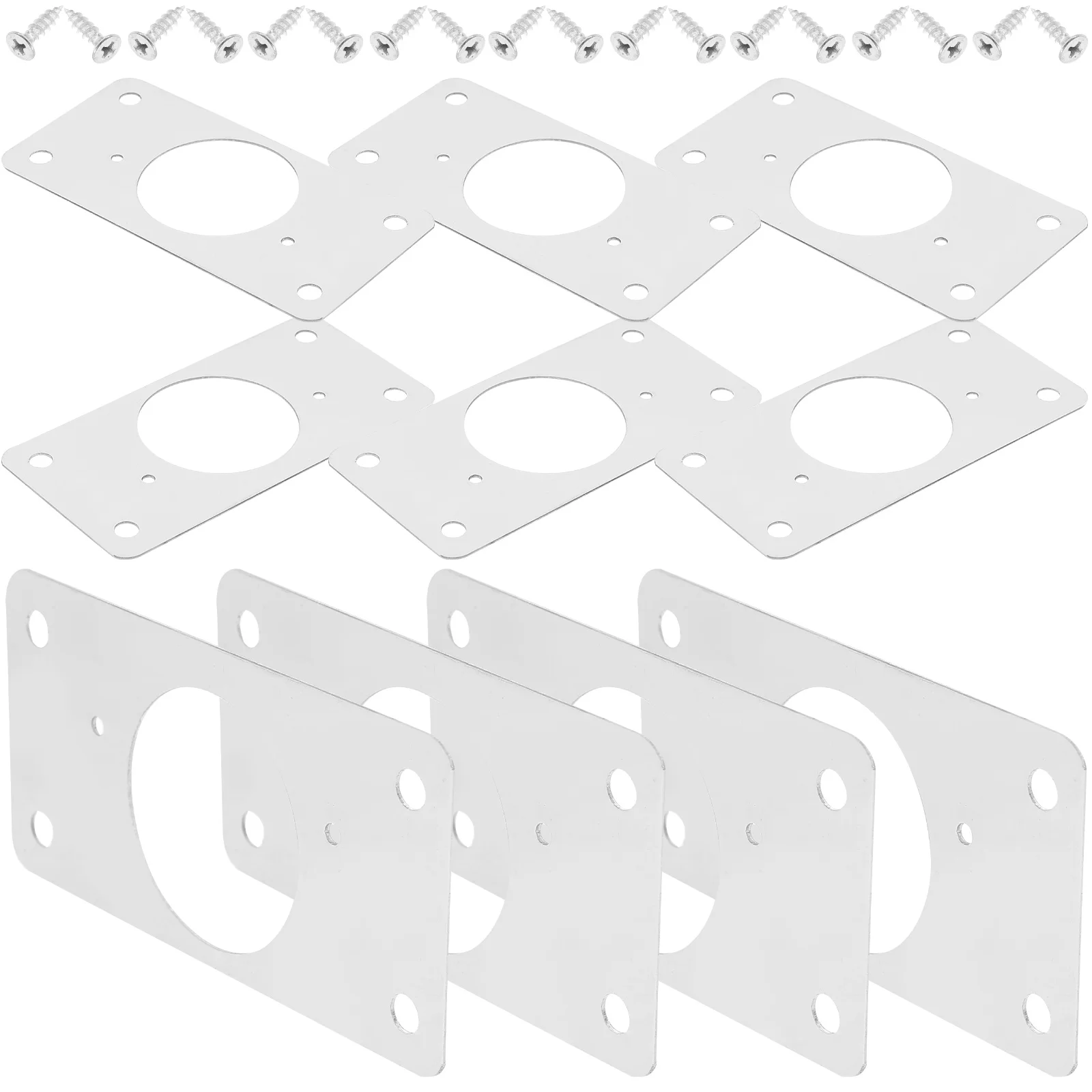 

10pcs Hinge Repair Plate For Cabinet Cupboard Door Furniture Stainless Steel Mending Plate With Tapping Hole Durable