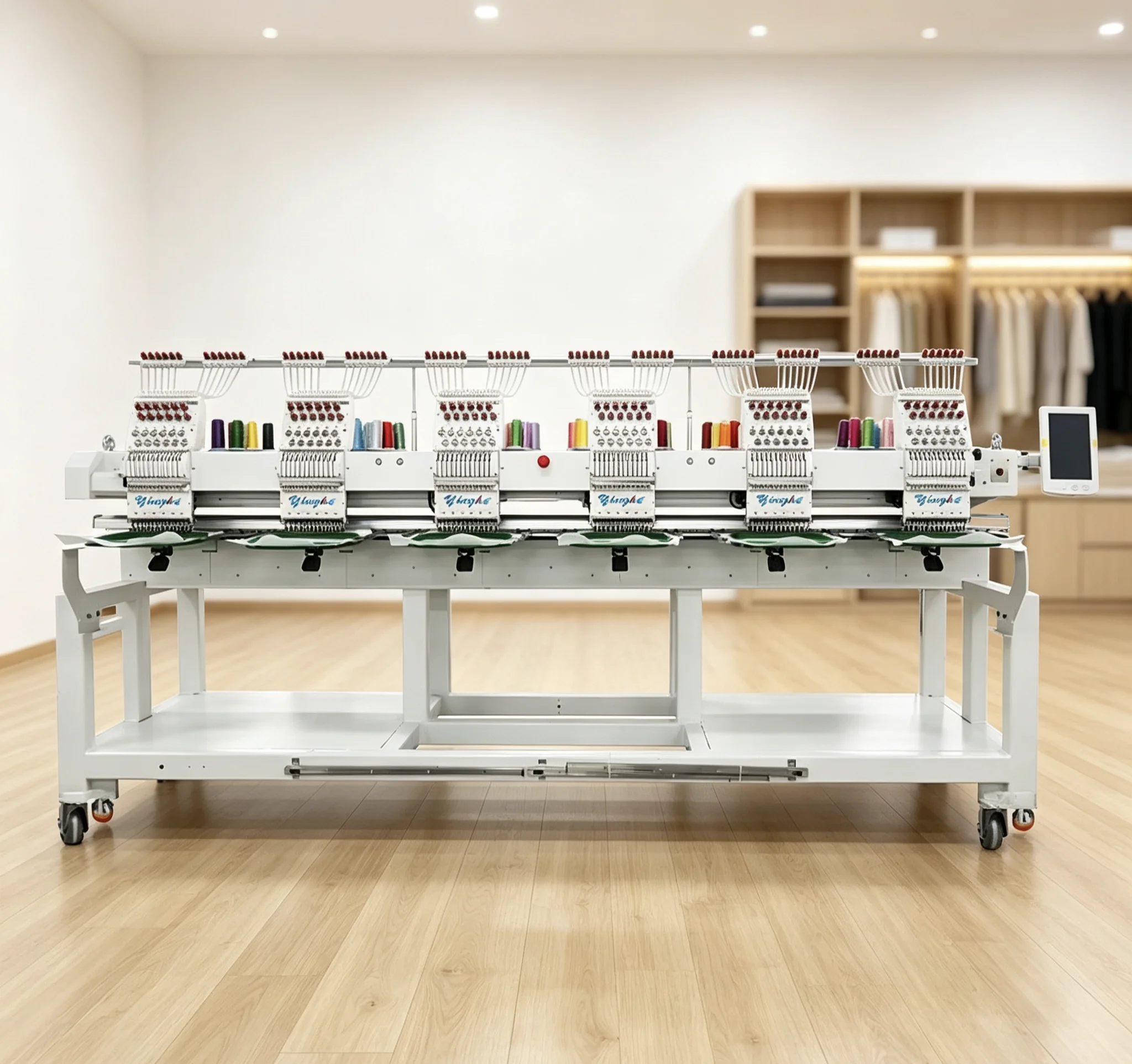 Commercial Six-Heads Embroidery Machine 1206 12-Needle Smart Touch Screen Multi-Functional Computerized Embroidery Machinery