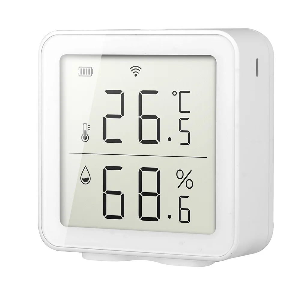 Temperature Humidity Monitor Portable Smart WiFi Humidity Sensor Lightweight Professional with Digital LCD Display for Outdoor