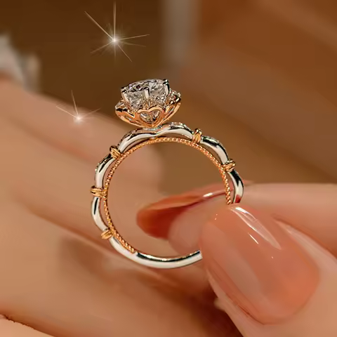 925 Sterling Silver Ring color separation for Women jewelry simple diamond ring imitation diamond women's Man ring