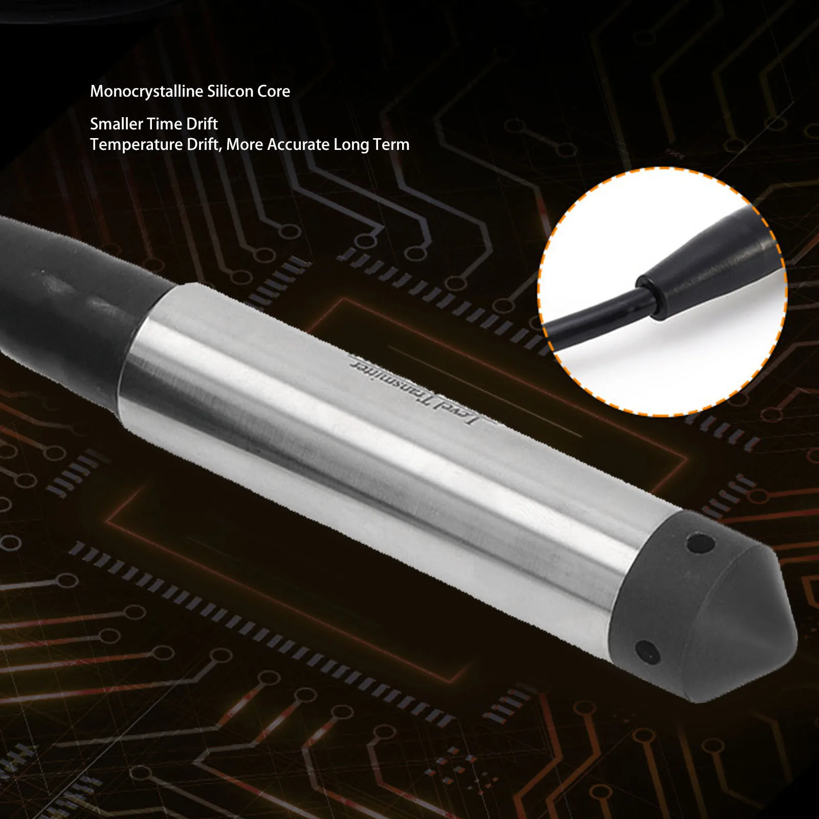 جهاز إرسال مستوى السائل جهاز إرسال مستوى السائل كاشف مستشعر المياه الغاطسة 4‐20mA DC12‐30V مسبار من الفولاذ المقاوم للصدأ