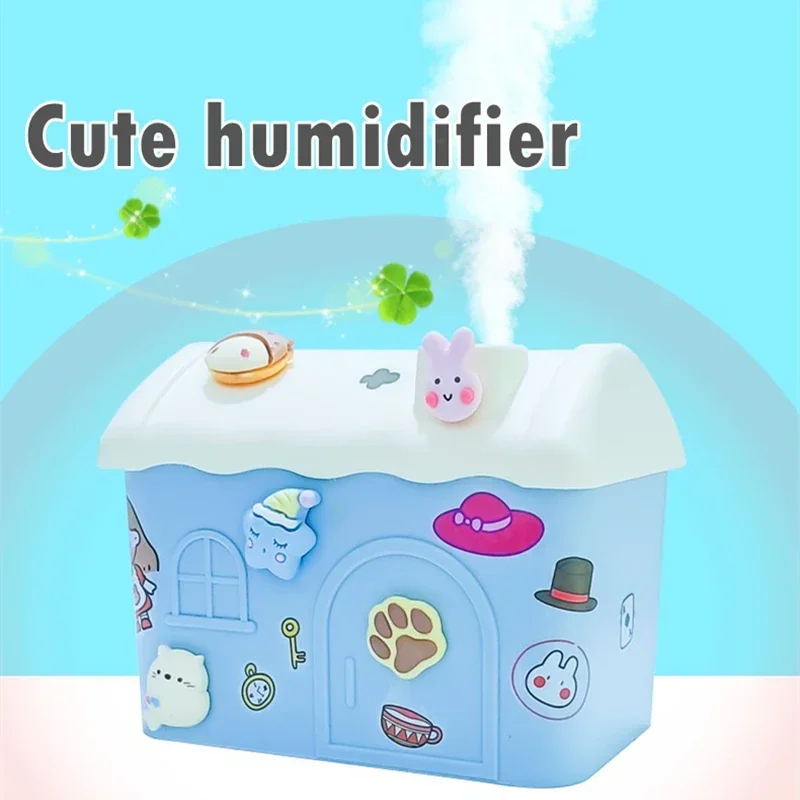 

600ml Air Humidifier Cute Shape Mini Household Small Aromatherapy Car Creativity Sticker USB Humidifier Child DIY