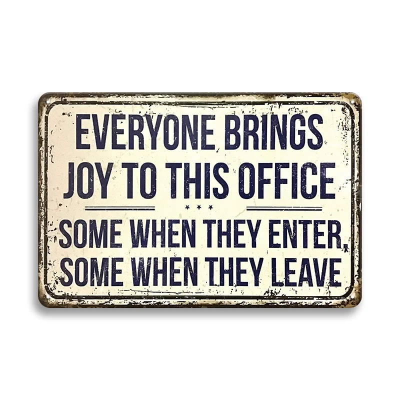Funny Office Sign Office Cubicle Decor, Tin Metal Poster Vintage Wall Decor, Humorous Wall Decor Home Bar Farm Room Plaque Gift