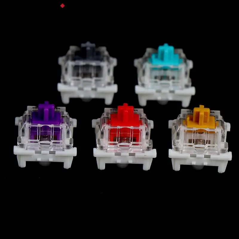 10Pcs/lot Mechanical Keyboard Black Blue Brown Red Key Switch For CIY Sockets SMD 3pin Thin Pins Compatible With MX Switch