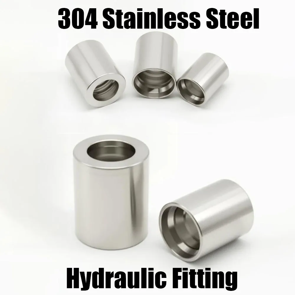 Hydraulic Hose Oil Pipe Sheathing 304 Stainless Steel Crimp Sleeve Shell Rubber Hose Fitting  Socket Teflon Shell