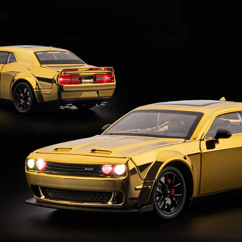 1:24 Electroplating Hellcat Alloy Model, Strong Return Force, Four-wheel Shock Absorption, Cool Sound And Light