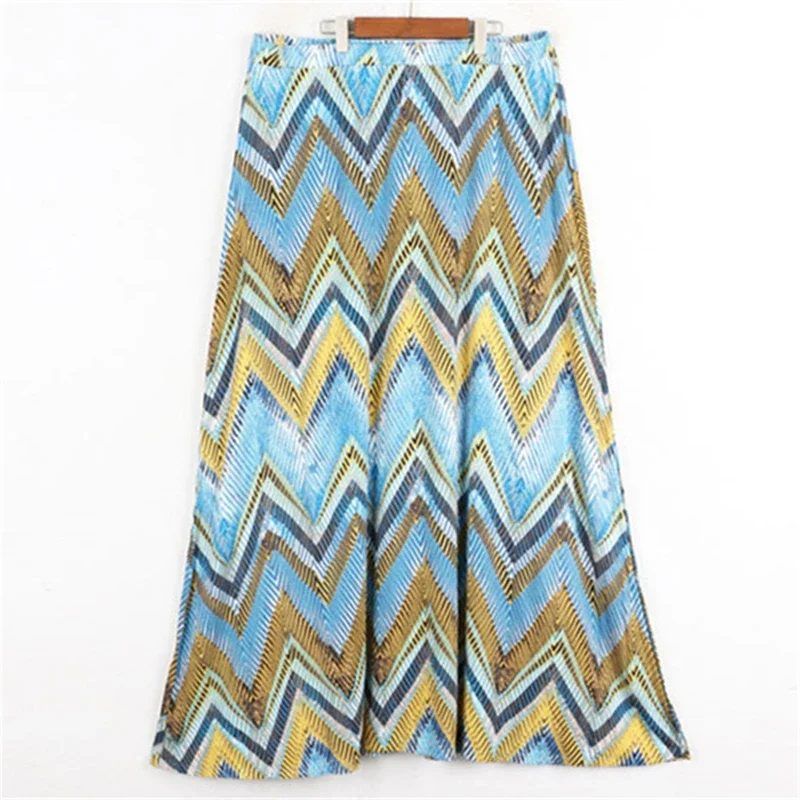 

Fashion Bohemian Beach Loose Women Skirt Summer Bottoming Casual Elegant High waist Large Hem Skirt Clothing Holiday Beach Skirt