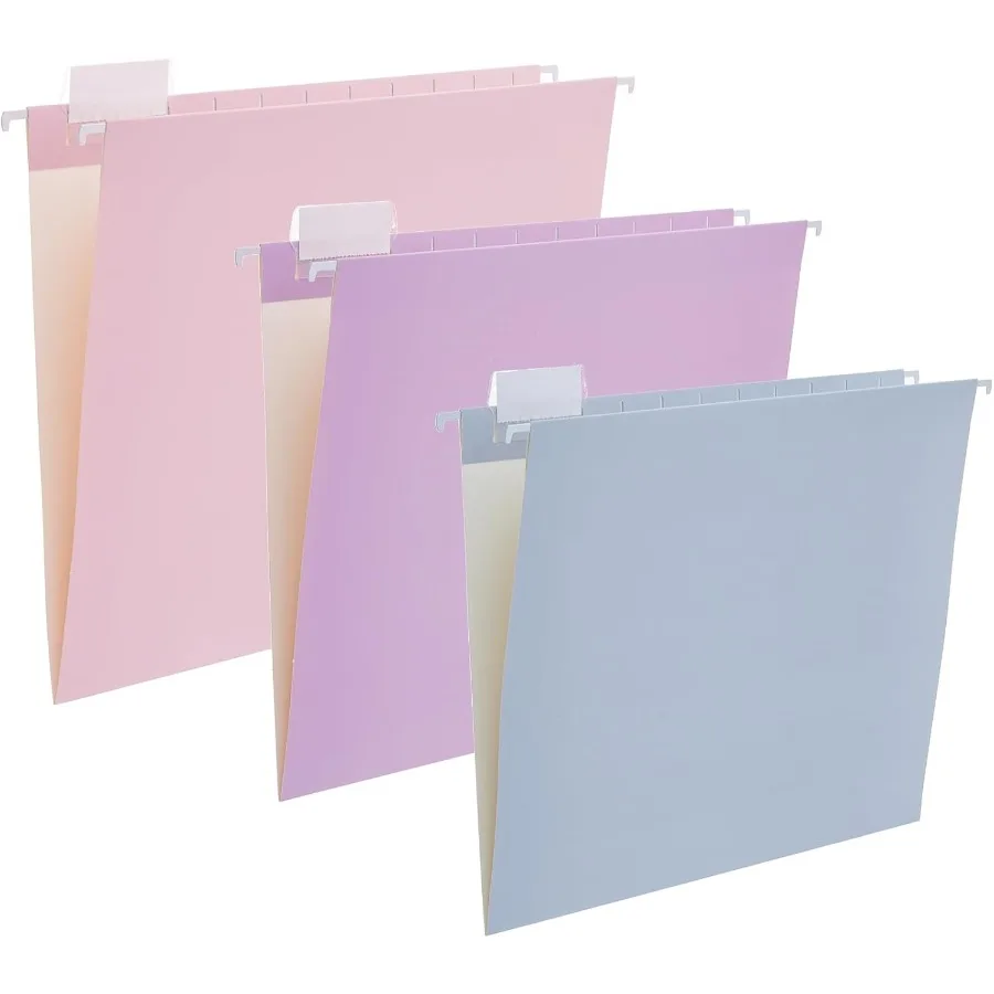 

12 Pack Hanging File Folders Filing Cabinet Organizer Letter Size 1 5 Cut Adjustable Tabs Decorative for Home Office School Cla