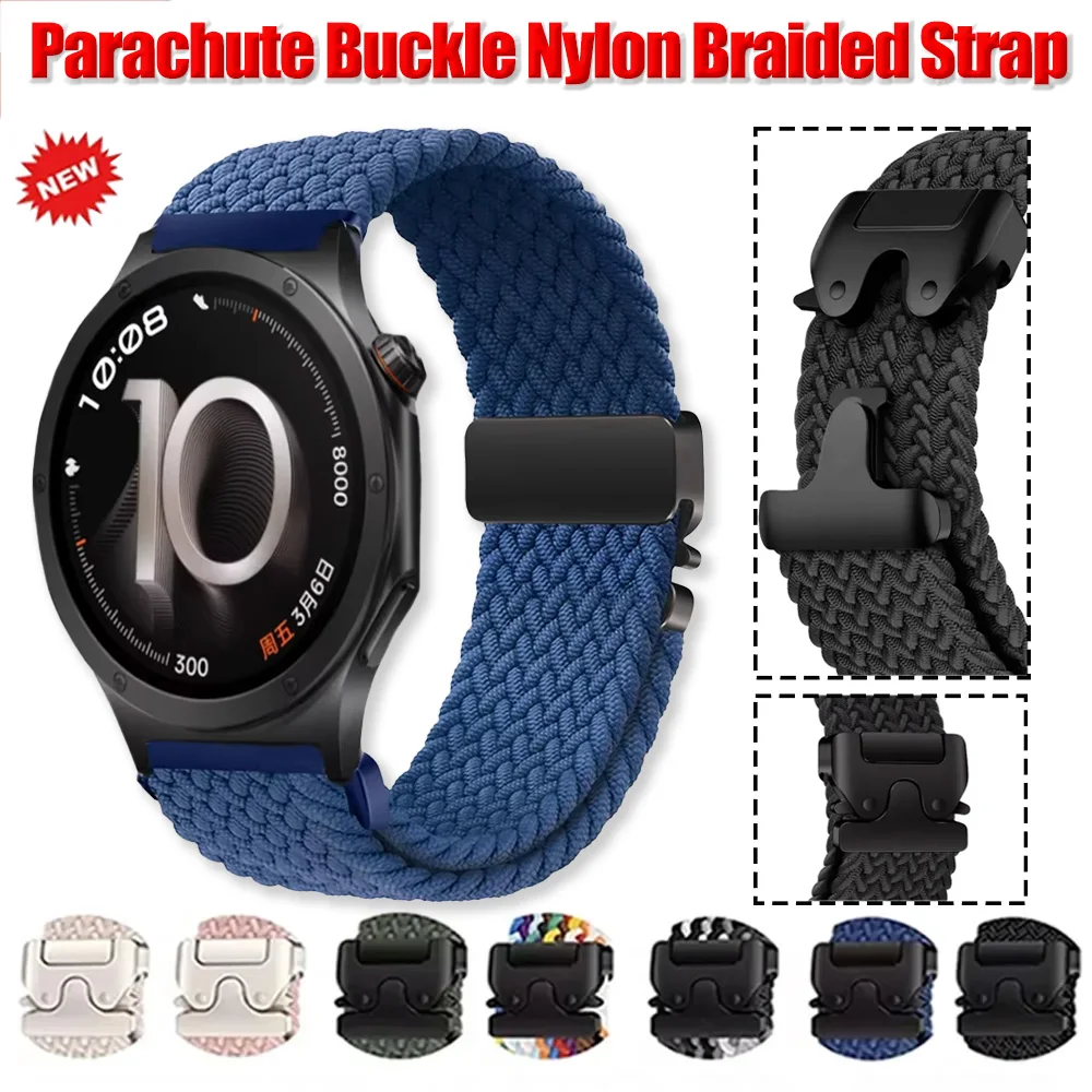 20/22mm Parachute Buckle Nylon Braided Strap For OPPO Watch S X3 X2 X Sports Wristband For Oneplus Watch 4 Lite 3 2 2R Accessory