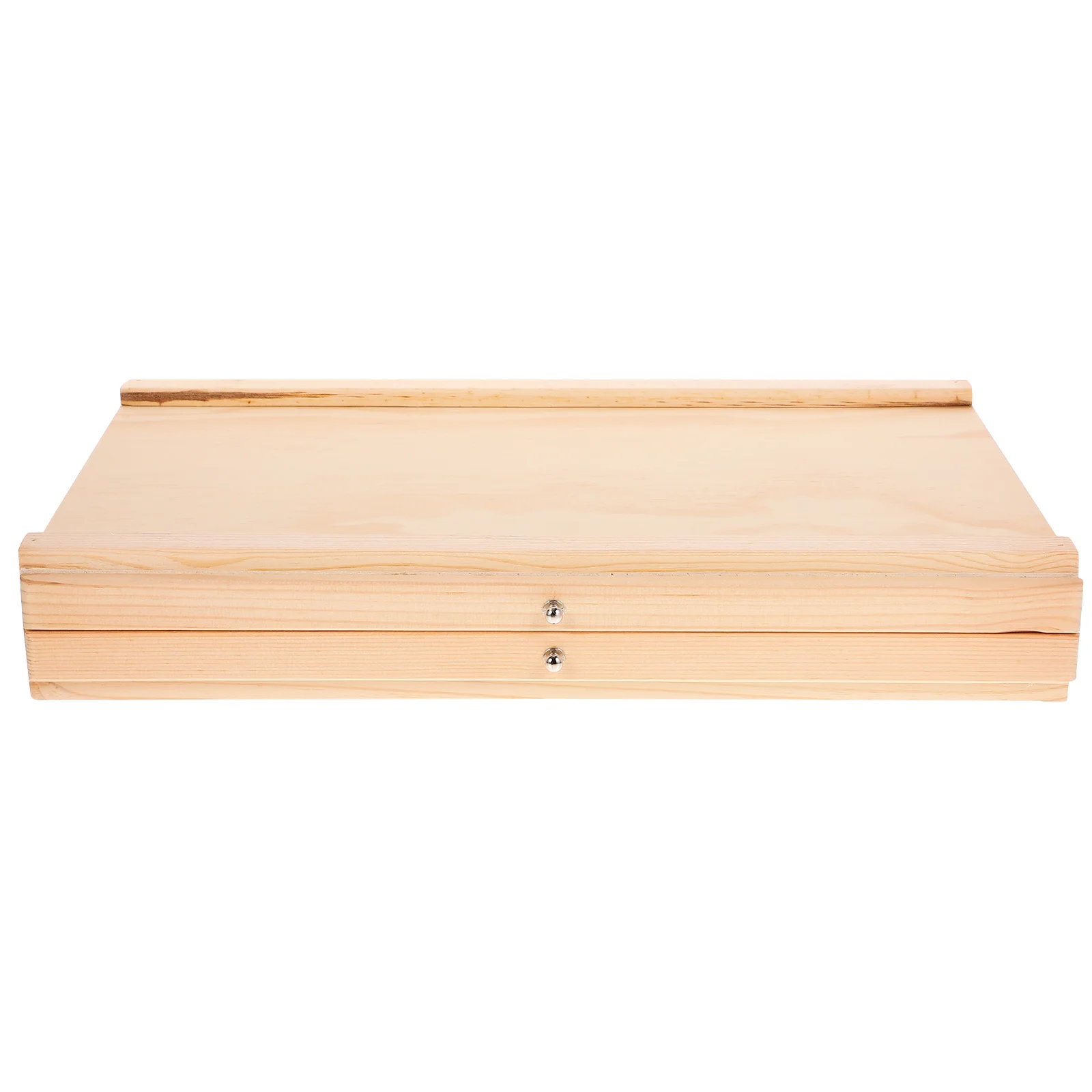 

2 Layers Wooden Pen Storage Drawer Desk Organizer For Artists Students Paintbrush Pencil Marker Holder Wood Craft Supply Case