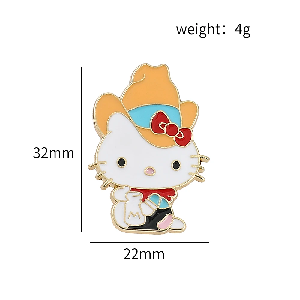 Anime Sanrio Hello Kitty Enamel Pin Kuromi Cinnamoroll Melody Badge Brooch Clothing Backpack Lapel Pin Jewelry Accessories