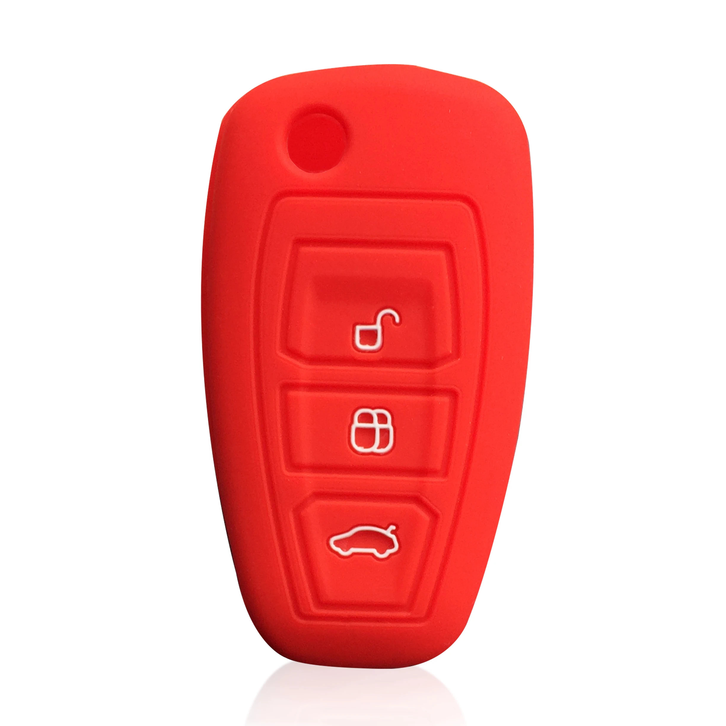 سيليكون مفتاح غطاء غطاء حماية فوب لفورد فييستا العبور مخصص مونديو كوغا 2 Ecosport التركيز Mk4 3 زر الوجه للطي #3