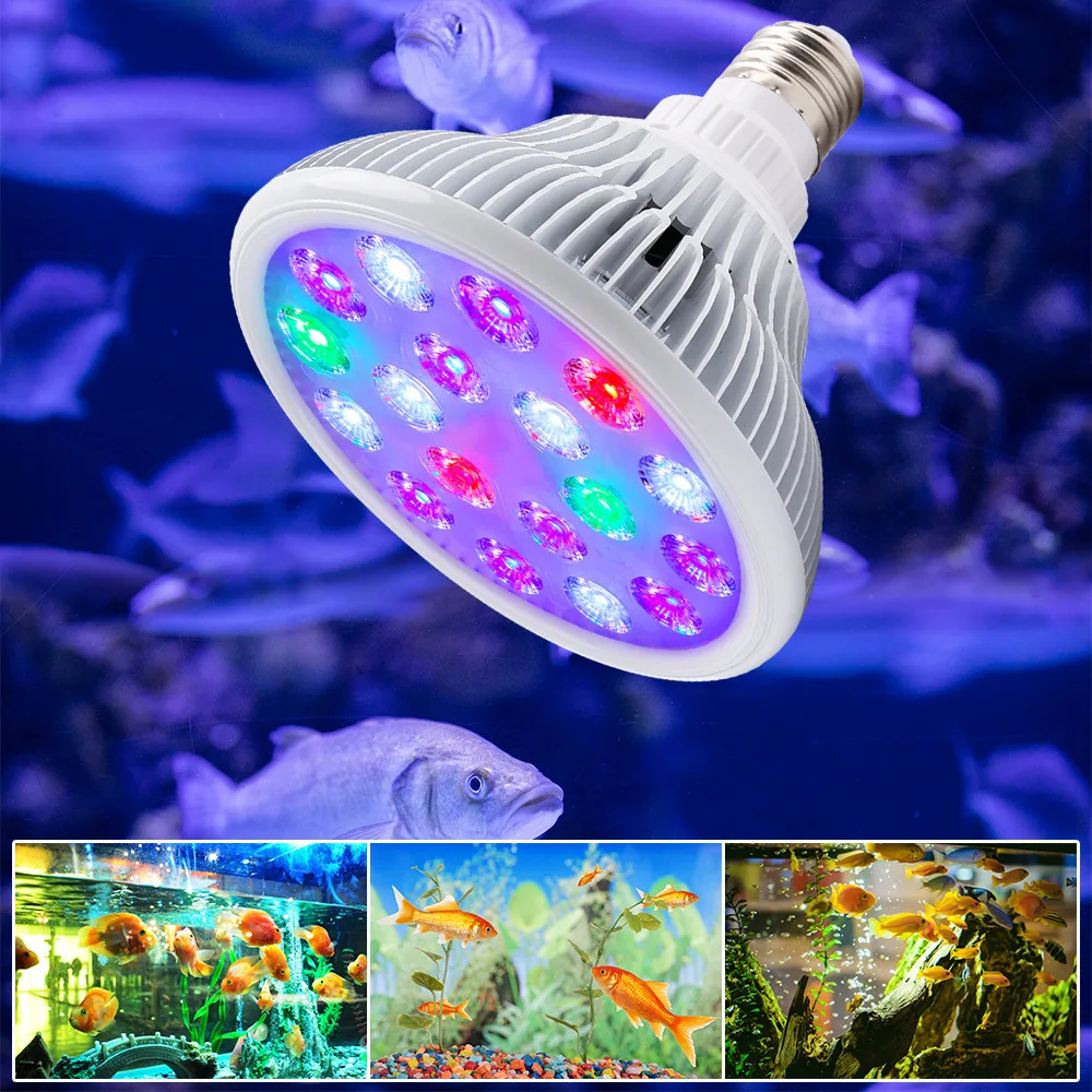 Lámpara LED con clip para acuario para pecera, espectro completo de algas, foco, bombilla para plantas de agua, luz de relleno de crecimiento de color Coral Zeng Yan