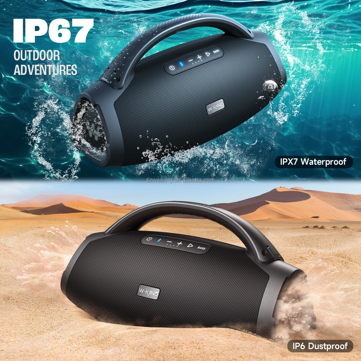 US EU STOCK W-KING X20 Original 200W RMS Powerful Sound Good Bass IPX7 Waterproof Dustproof Wireless Speaker BoomBox