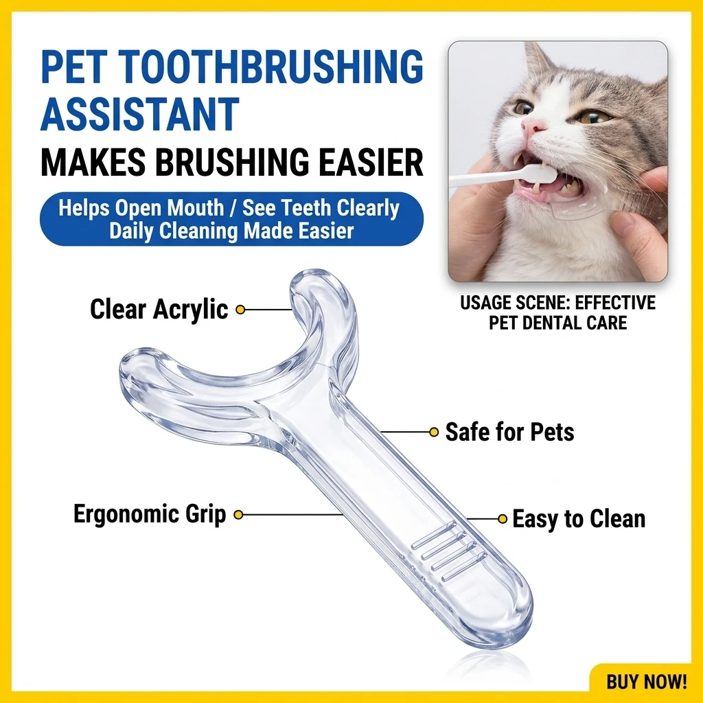 2PCS Dog Dental Mouth Opener Pet Teeth Cleaning Mouth Retractor Pet Teeth Cleaning Tools for Small to Medium‑Sized Cats and Dogs