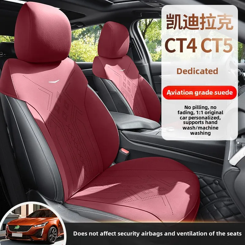 

Новые чехлы на автомобильные сиденья на заказ для Cadillac CT-4 CT-5, замшевая подушка для седла, полукрытая автомобильные аксессуары ﻿