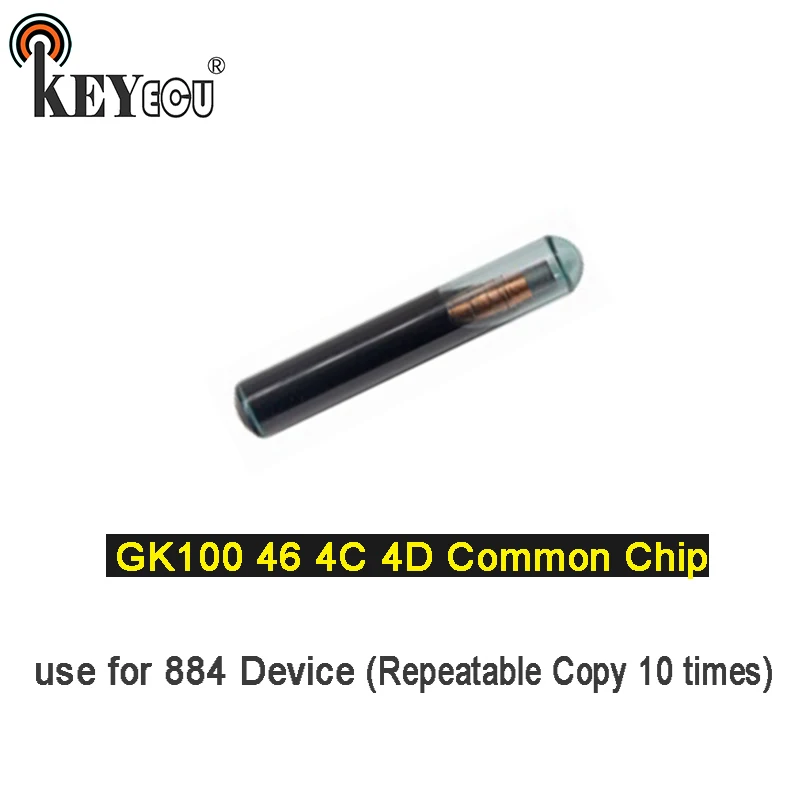 

KEYECU 1x 5x 10x GK100 46 4C 4D Common Glass Transponder key Remote Key Chip use for 884 Device Repeatable Copy 10 times