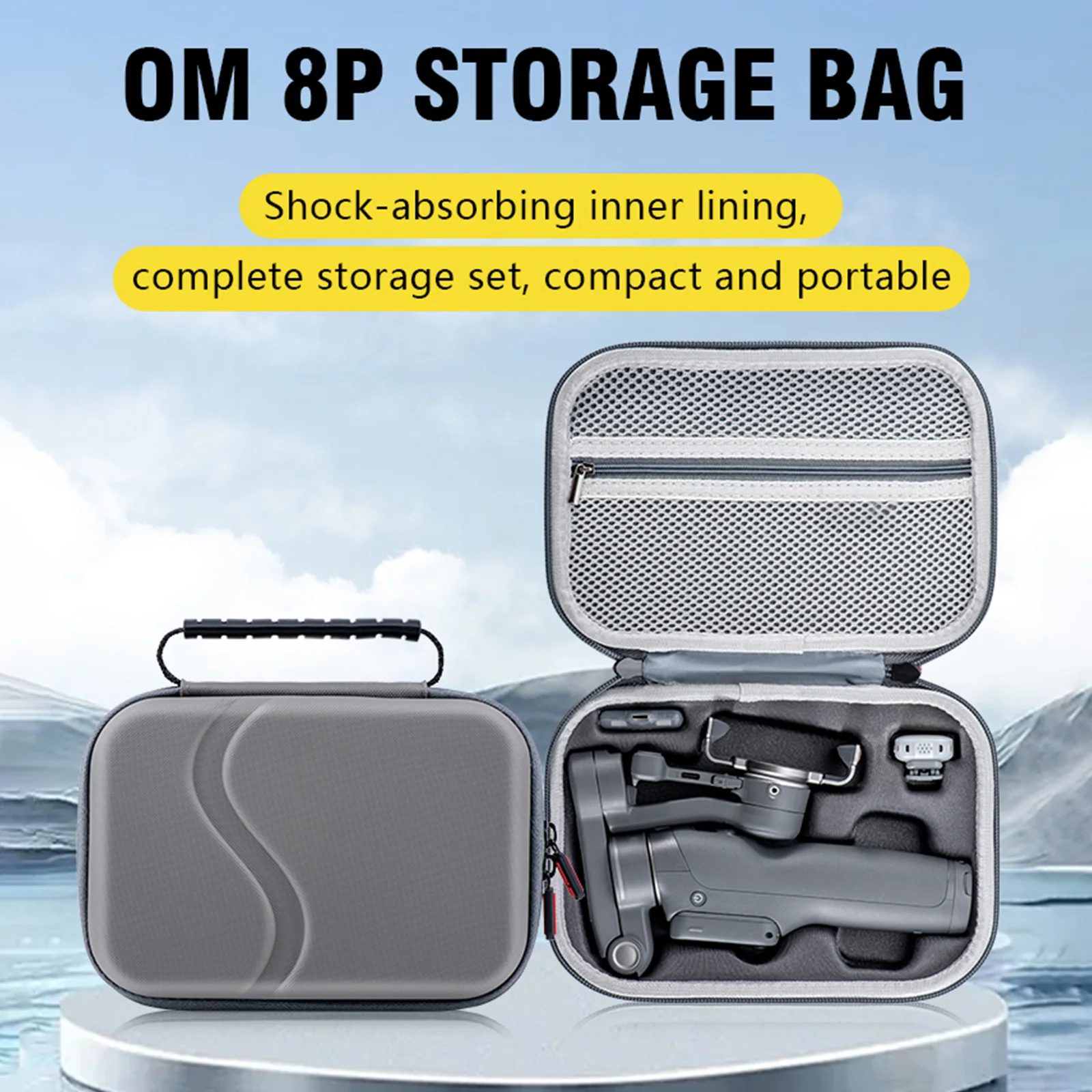 Protective Travel Storage Case Compatible for DJI Osmo Mobile 8P Travel Storage Box Anti-Scratch Storage Bag with Shoulder Strap