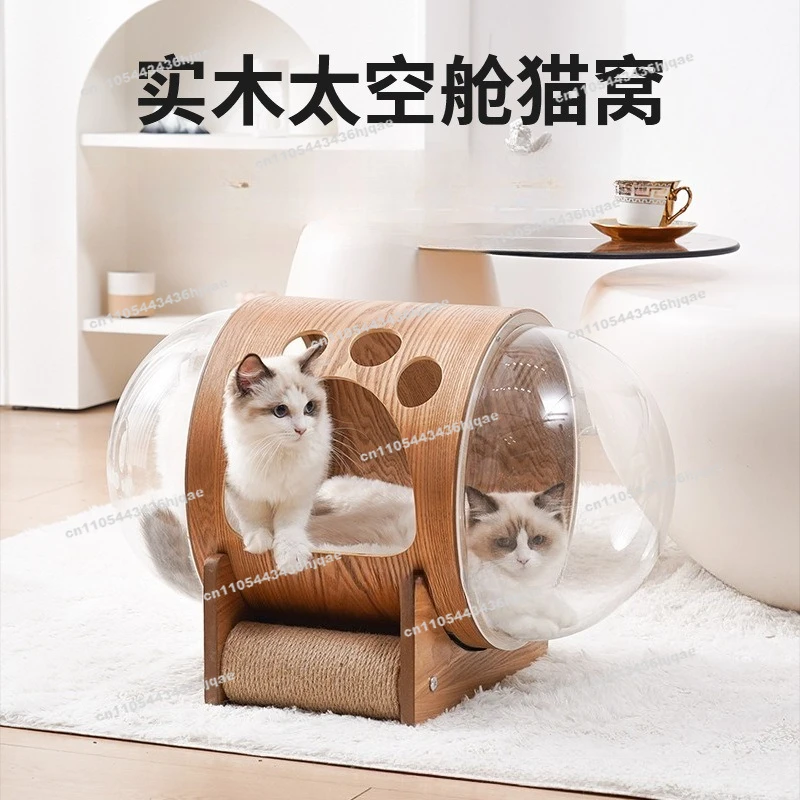 Cat House Transparent  Space Capsule Climbing Frame Nest Acrylic  Nest Universal Comfort Capsule