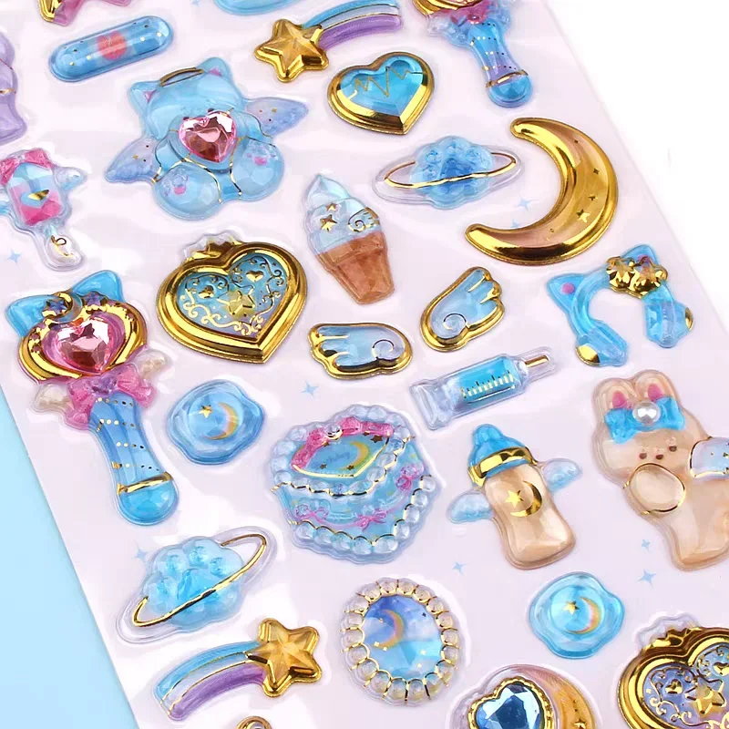 

Stickers 3D Relief Kawaii Cartoon Flowers Animals 3Pcs/6Pcs For Scrapbook Diary School Stationery Decoration Hot Sale