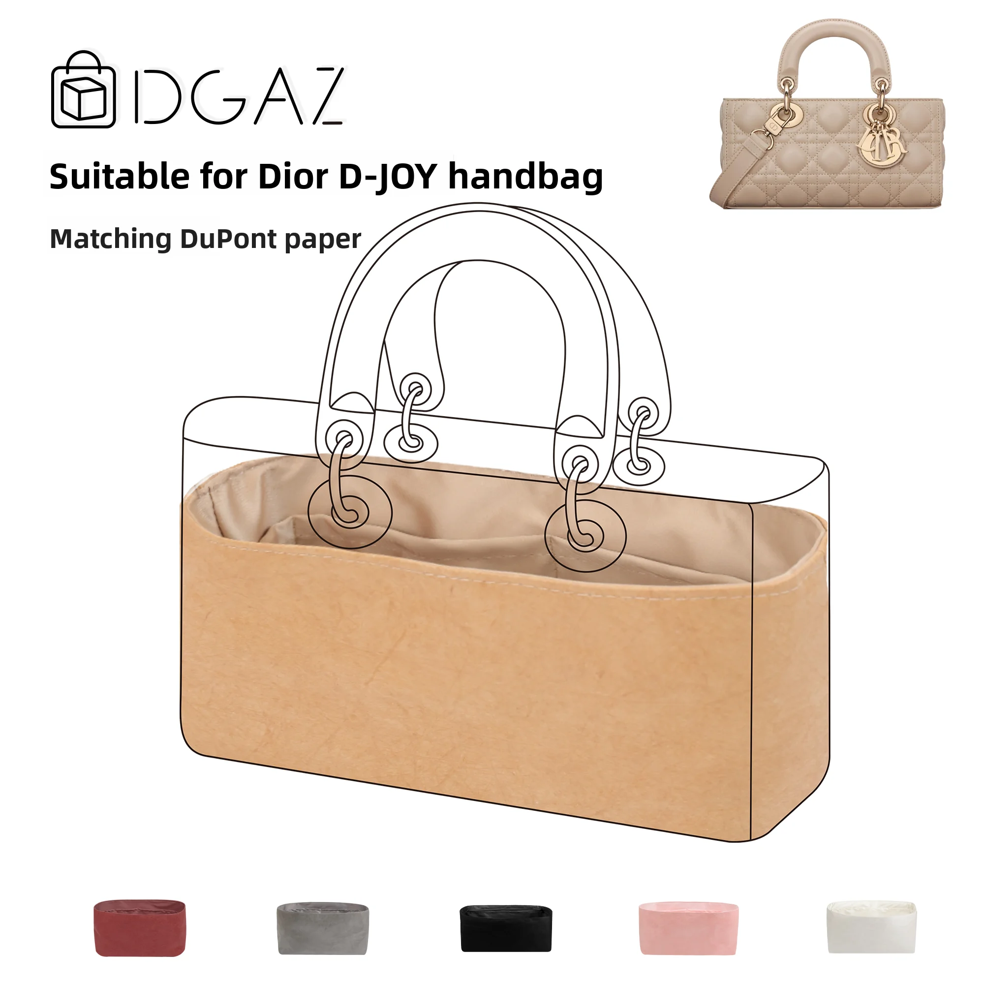 

Сумка DGAZ Global Brand Compatible Djoy Horizontal Edition Diana с внутренним карманом из бумаги DuPont в тон, цвет: молочный чай