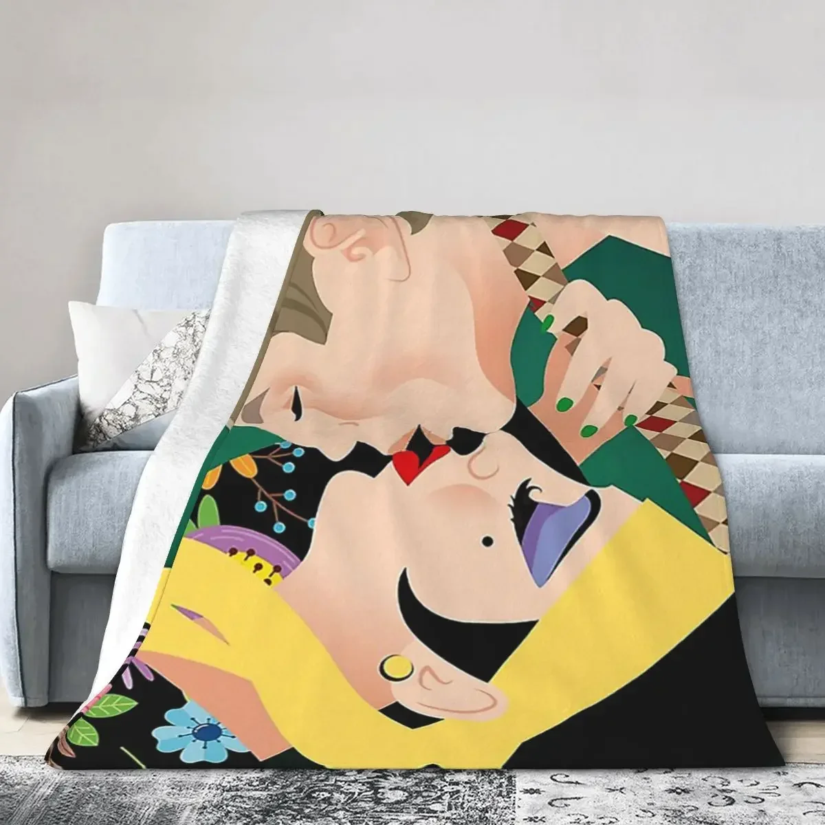 

Upside Down Kiss Blankets Soft Warm Flannel Throw Blanket Bedding for Bed Living room Picnic Travel Home Sofa