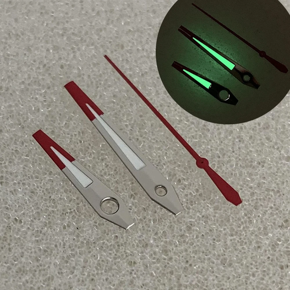 

NH35 Hands Needles 14.5mm Red-Silver Watch Hands Green Luminous Pointers Fit for NH35 NH36 4R 7S Movement Accessories