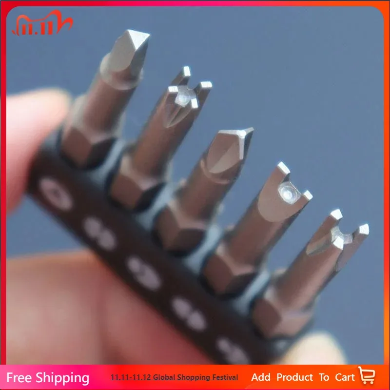 5Pcs Special Shaped Screwdriver Set 50mm U-Shaped Y-Type Triangle Inner Cross Three Points Screwdriver Bit Tool