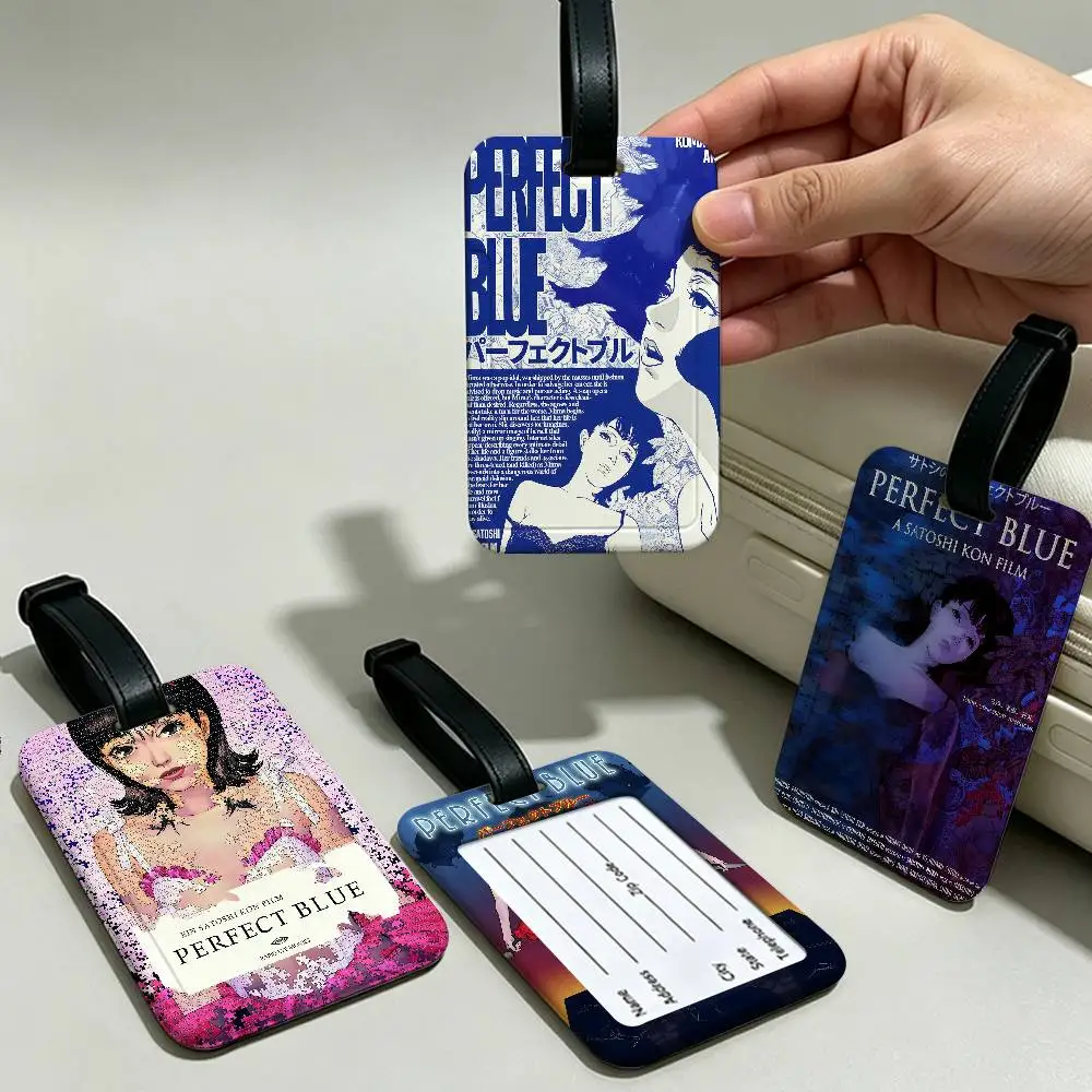 P-PERFECT-BLUE Thrilling-Psychological Travel Anti lost Name Tag PVC Information Card Holder Waterproof Luggage Baggage Label