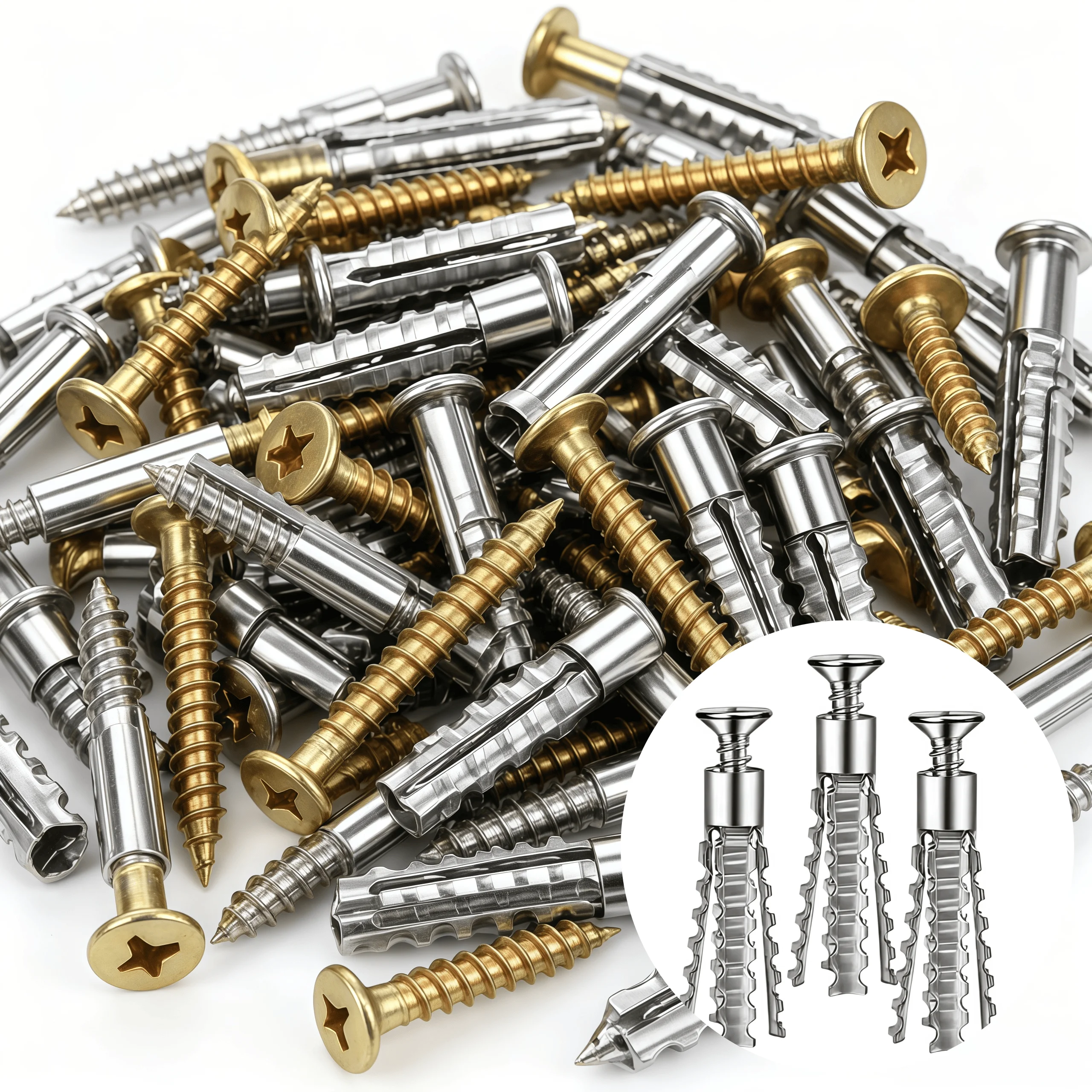 Hollow Wall Expansion Screw 6/8MM Metal Expansion Screw Kit Self Tapping Screw Tube Drill Plug Fastener Bolt Anchor