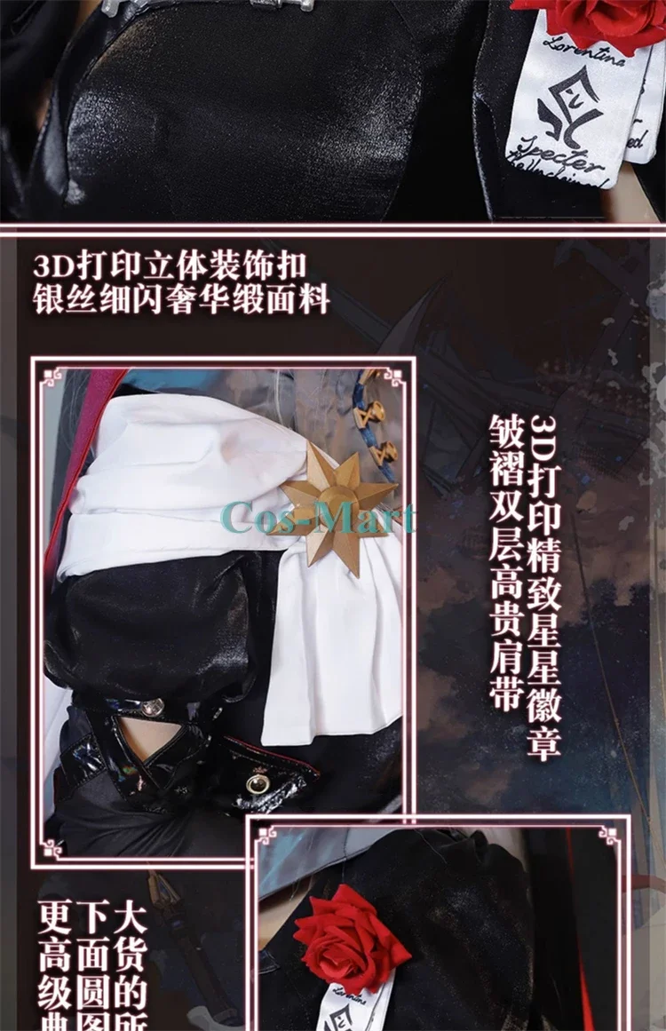 

Cos-Mart, горячая игра Arknights Spectre The Unchained, карнавальный костюм, черное торжественное платье, одежда для ролевых игр, новинка