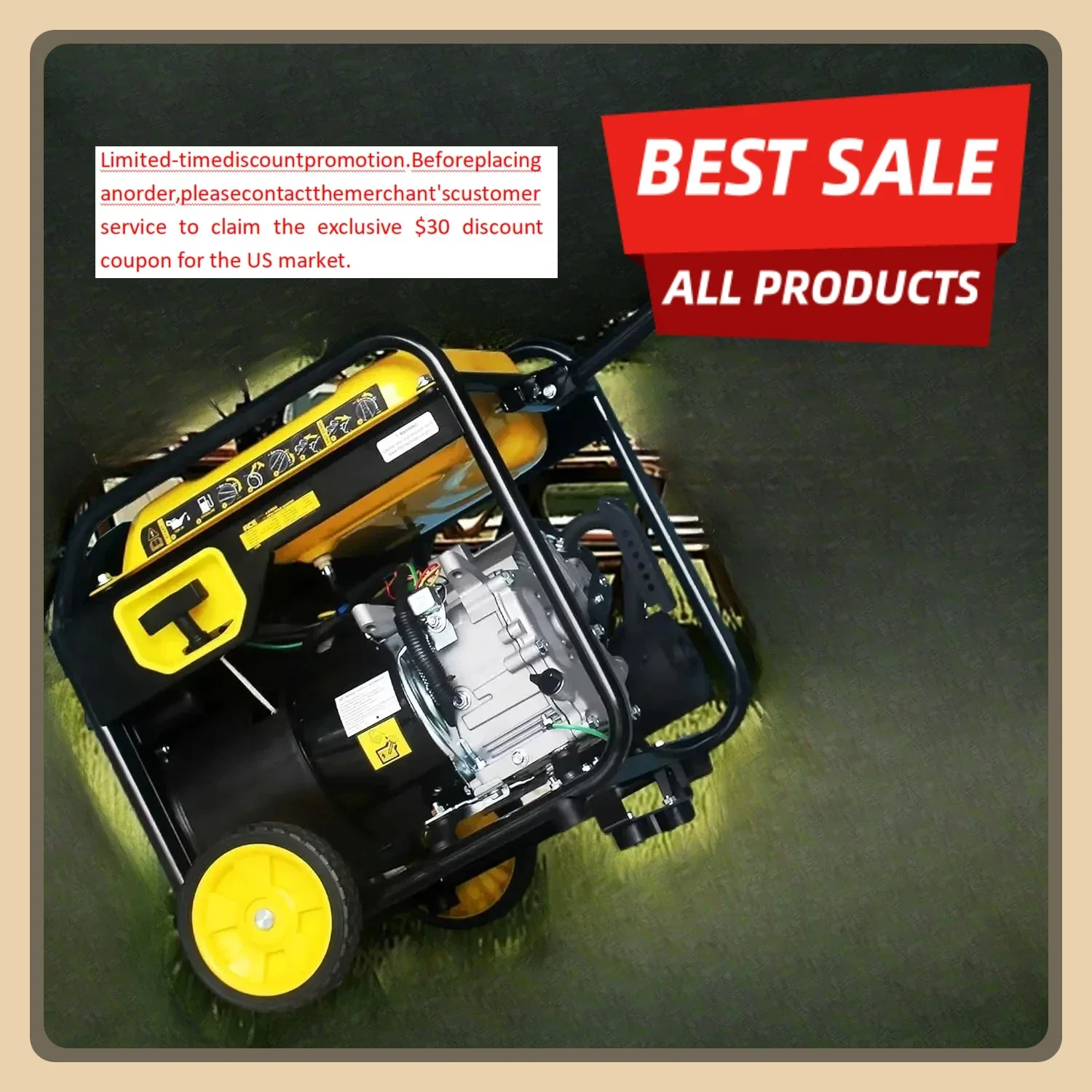 

[XMSJ-Limited Stock, Buy Now!]4500 Watt Gas Powered Generator, Inverter Portable Generator 223cc for Home Use RV Camping, EPA Co