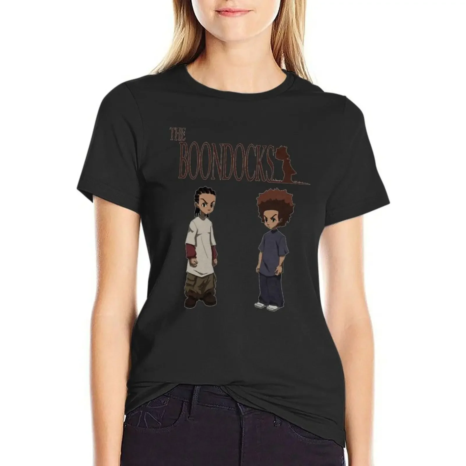 

Boondocks cute T-Shirt tees customs customs design your own quick drying white t-shirts for Women