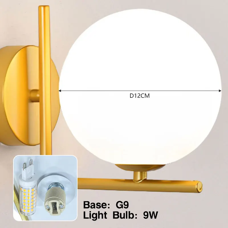 Indoor LED Wall Lamps Decor for Bedroom Beside Metal Interior LED Wall Lighting Fixtures with G9 9w Bulb for Corridor Aisle image 2