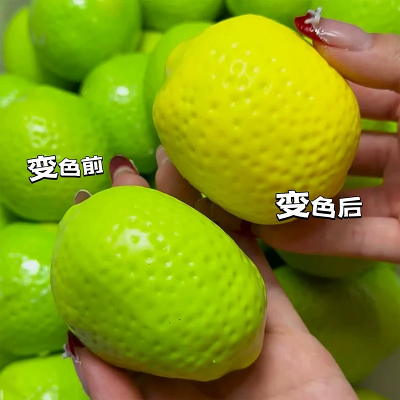 Crispy Lemon Stress Ball Squeeze Toy Color-Changing Squishy Fidget Ball ASMR Sensory Stress Relief Decompression Toy Gifts