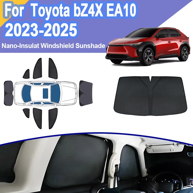 

Автомобильные солнцезащитные козырьки для Toyota bZ4X, аксессуары 2025 2024, 2023, шторы, анти-УФ-козырьки на лобовое стекло, аксессуары для защиты от падения температуры