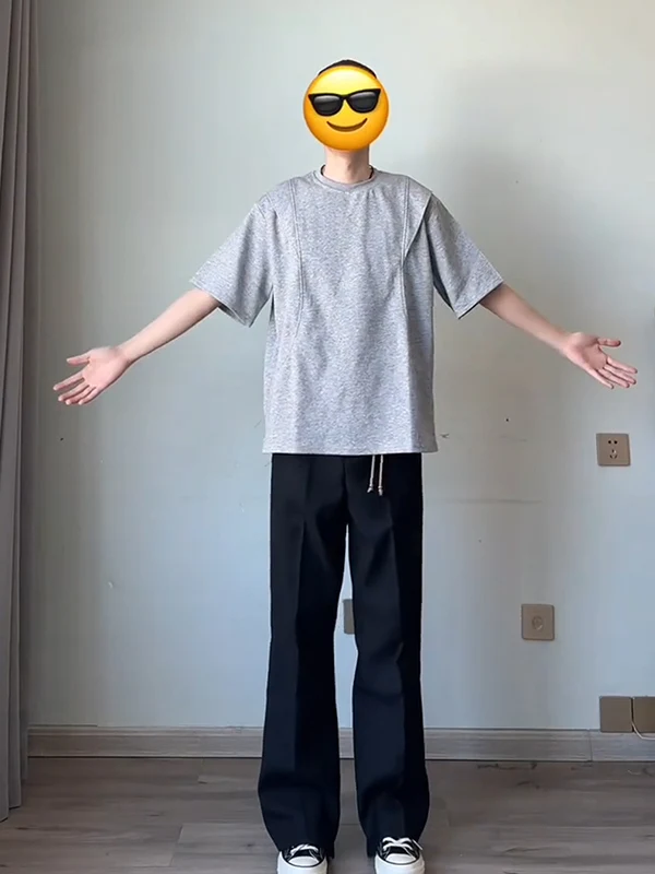 

Bla Ice Silk Cool Feeling Men's Summer Thin Straight Leg Pants American Sle Slimming Trousers Casual Long Pants