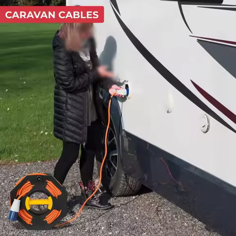 Outdoor Cable Tidy Reel 25M Storage Reel Wire Extension Tidy Frame Roll Up Stand For Caravan Yacht RV Cable Storage