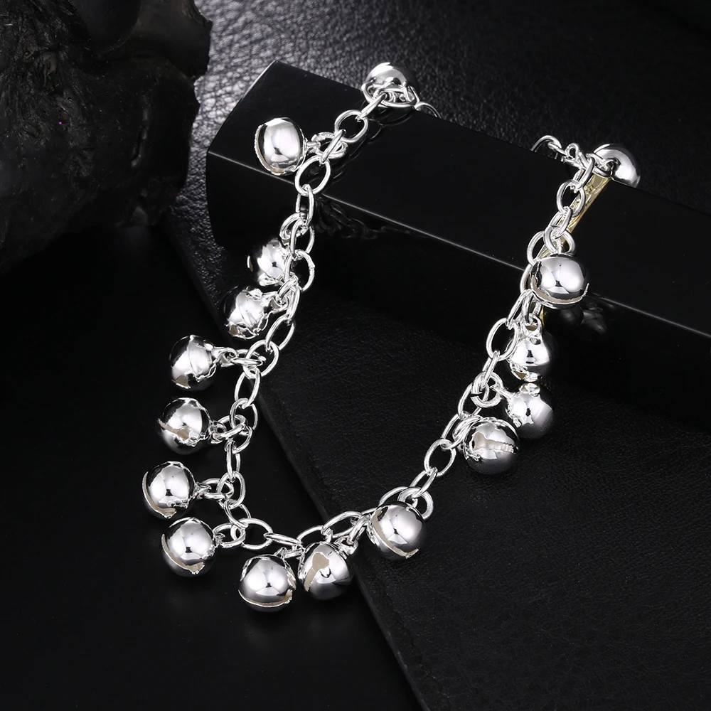 Street all-match Charms lovely Bells chain 925 sterling silver Bracelets for woman Wedding party gifts fashion brands Jewelry