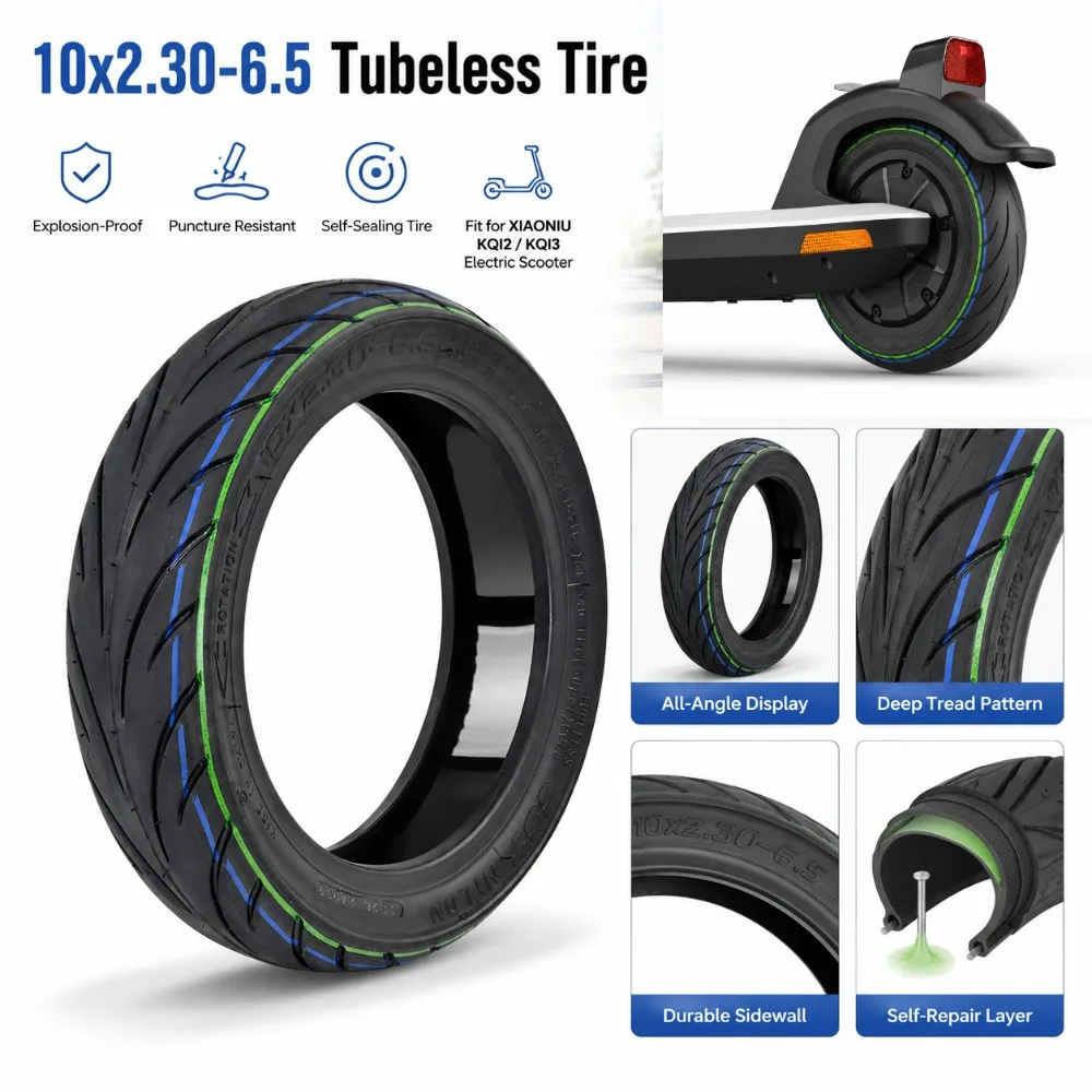 10x2.30-6.5 Explosion-proof Vacuum Tire Suitable for XIAONIU KQI2/3 Electric Scooter Anti Puncture Jelly Self-healing Tire
