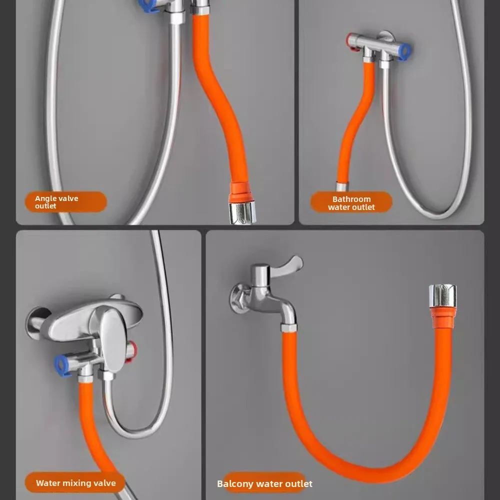 Tube for Bathroom Wash Basin Kitchen Faucet Extension Extender Universal 360° Rotating Silicone Flexible Hose Water Tap Pipe