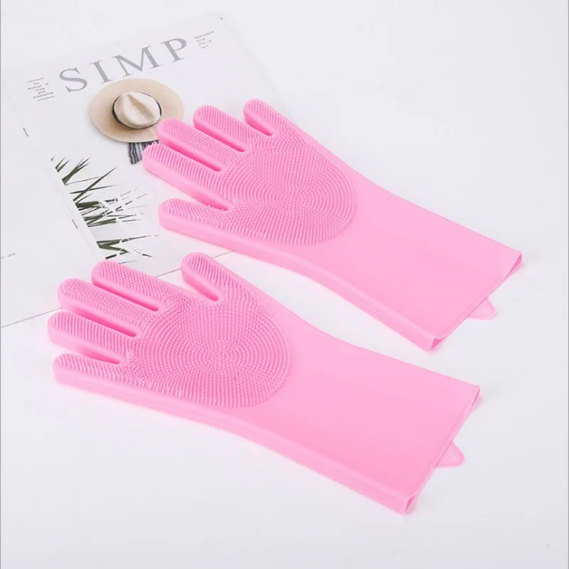 Pet Grooming Cleaning Gloves Dog Cat Bathing Shampoo Glove Scrubber Magic Dishwashing Cleanner Sponge Silicon Hair Washing Glove