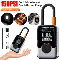 Portable Air Pump Wireless Car Tire Inflator Electric Air Compressor LCD Display Air Injector for Bike Car Motorcycle Tyre Ball